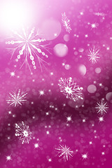 Fototapeta na wymiar Adorable purple Christmas Background illustration with unique snowflakes falling down
