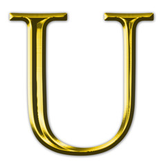 Golden, beveled letter U © Rex Wholster