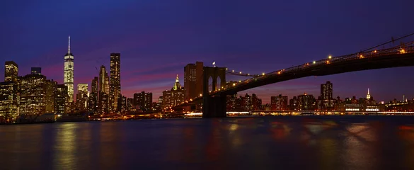 Panorama mit Brooklyn Bridge bei Nacht 2 © Tran-Photography