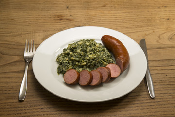 borecole with sausages