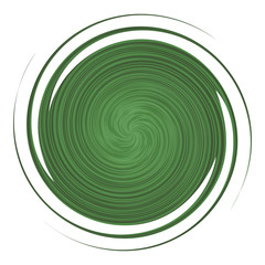 Twisted green circle in a spiral