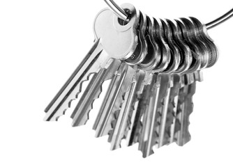 Metal keys on keyring