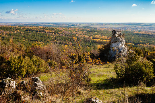 Jura krakowsko-czestochowska autumn view