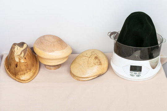wooden hat-blocks made for shaping of felt hats