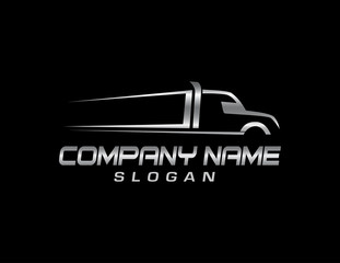 Truck symbol black background