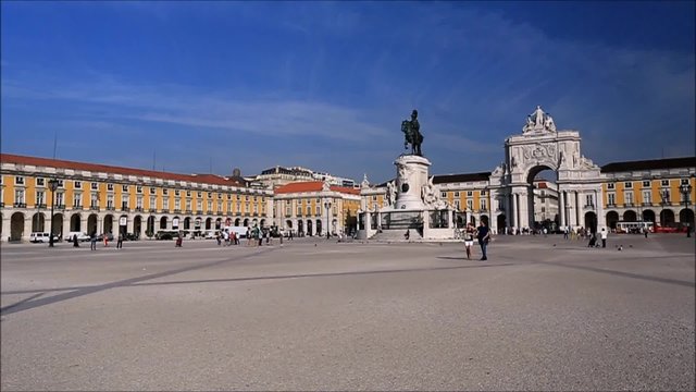 View of the Commerce Square, the most beautiful square of the Portuguese capital city, on September 29, 2015, in Lisbon, Portugal