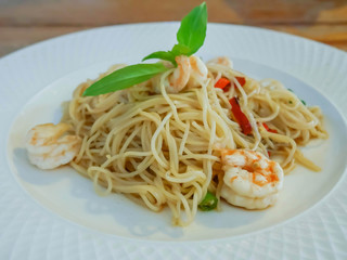 spicy spaghetti prawn