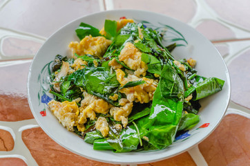 stir fried Melinjo  with egg