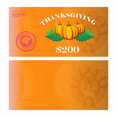 Thanksgiving Sale promotion vector Voucher Coupons 