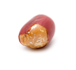 Peanuts on a white background. close