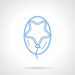 Flat blue line star shaped balloon vector icon