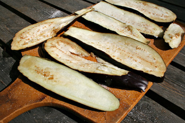 aubergine entwässern salzen rezept gericht kochen grillen