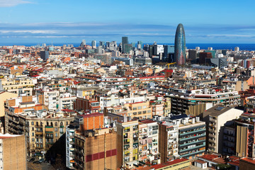 view to residential  district of Barcelona