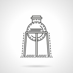 Flat line rack with flask vector icon