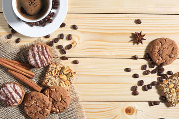 Background with cookies and coffee