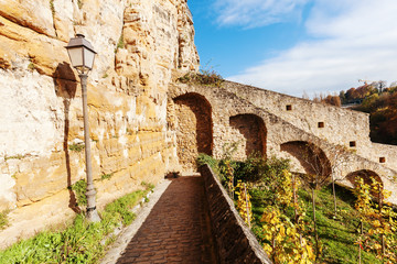 Bockfelsen mit Kasematten in der Stadt Luxemburg
