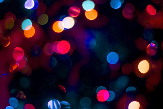Blur party lights bokeh abstract color background