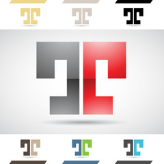 Obraz premium Logo Shapes and Icons of Letter T