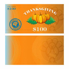 Thanksgiving Sale promotion vector Voucher Coupons 