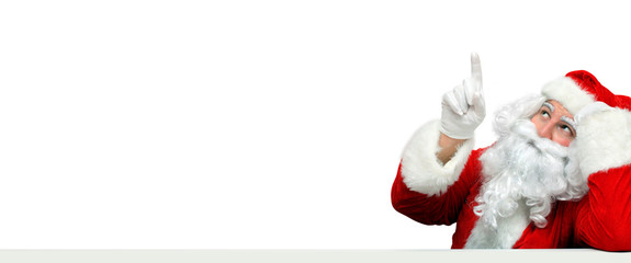 Weihnachtsmann mit Tafel