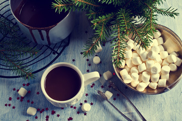 Hot chocolate with marshmallow