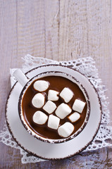 Hot chocolate with marshmallow