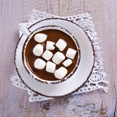 Hot chocolate with marshmallow