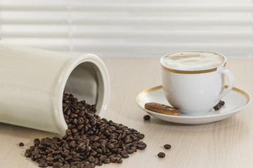 Coffee on the table.