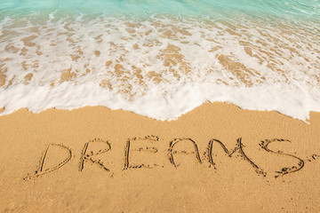 Dreams message on the sand