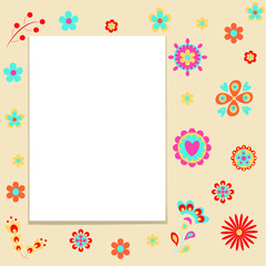 Vector illustration - copy space for your text on the  floral background