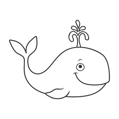 Happy cartoon whale © sorokina