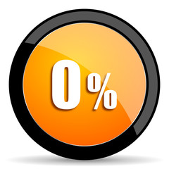 0 percent orange icon