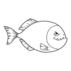 Piranha Cartoon, vector