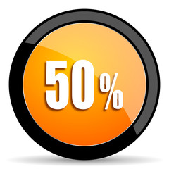 50 percent orange icon