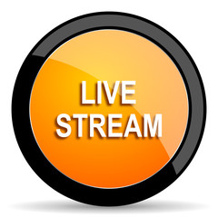 live stream orange icon