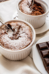 Traditional chocolate souffle