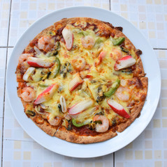 Tasty pizza, Seafood pizza, Pizza with seafood, Pizza with seafood