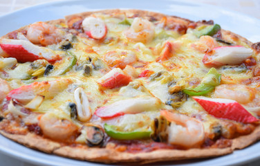 Tasty pizza, Seafood pizza, Pizza with seafood, Pizza with seafood
