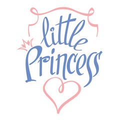 Little Princess vector lettering for girl t-shirt design