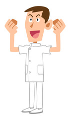 張り切る看護師