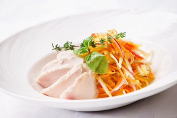 ham with salad
