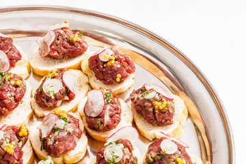 canape with meat