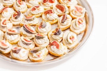 canape with cream cheese and fig