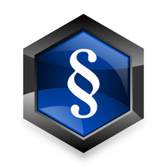 paragraph blue hexagon 3d modern design icon on white background