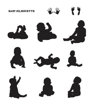 Adorable Silhouette Of Baby