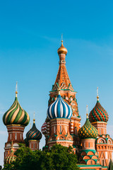 Fototapeta na wymiar The Saint Basil's Cathedral, is a famous church in Red Square in