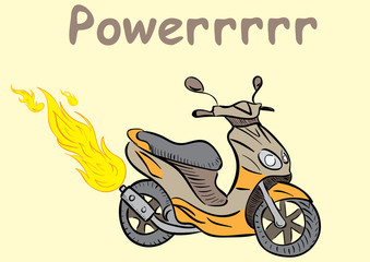 Powerful fiery scooter