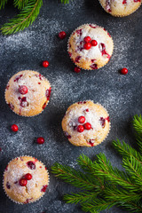 Cranberry muffins and fresh berries