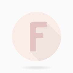 Fine Vector Flat Icon With Letter F