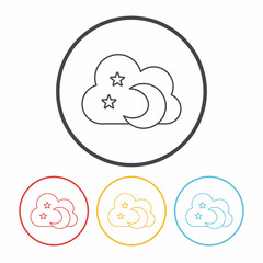 Space moon line icon